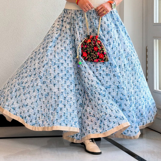 High Flare Skirt Indigo 01