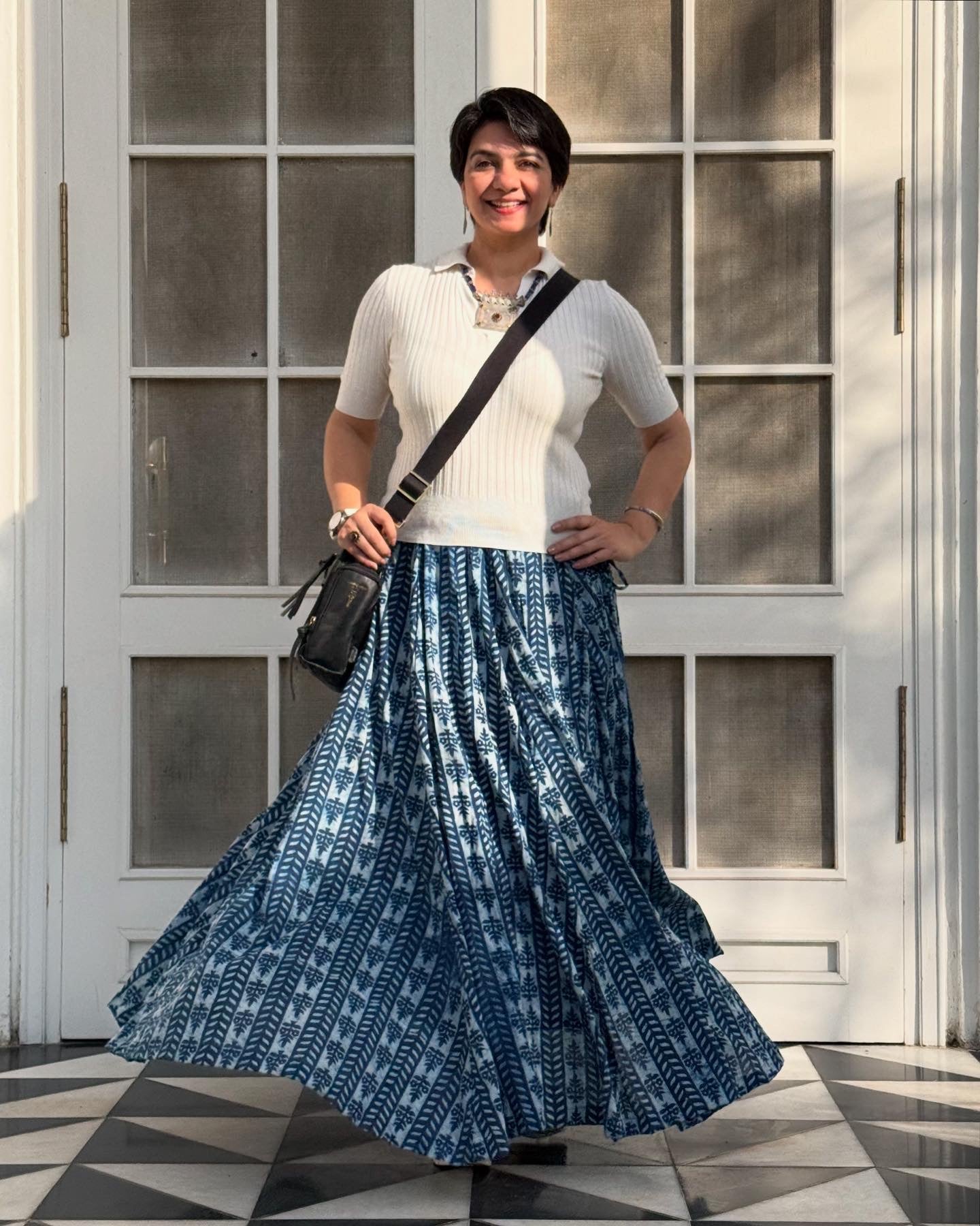 High Flare Skirt Indigo 03