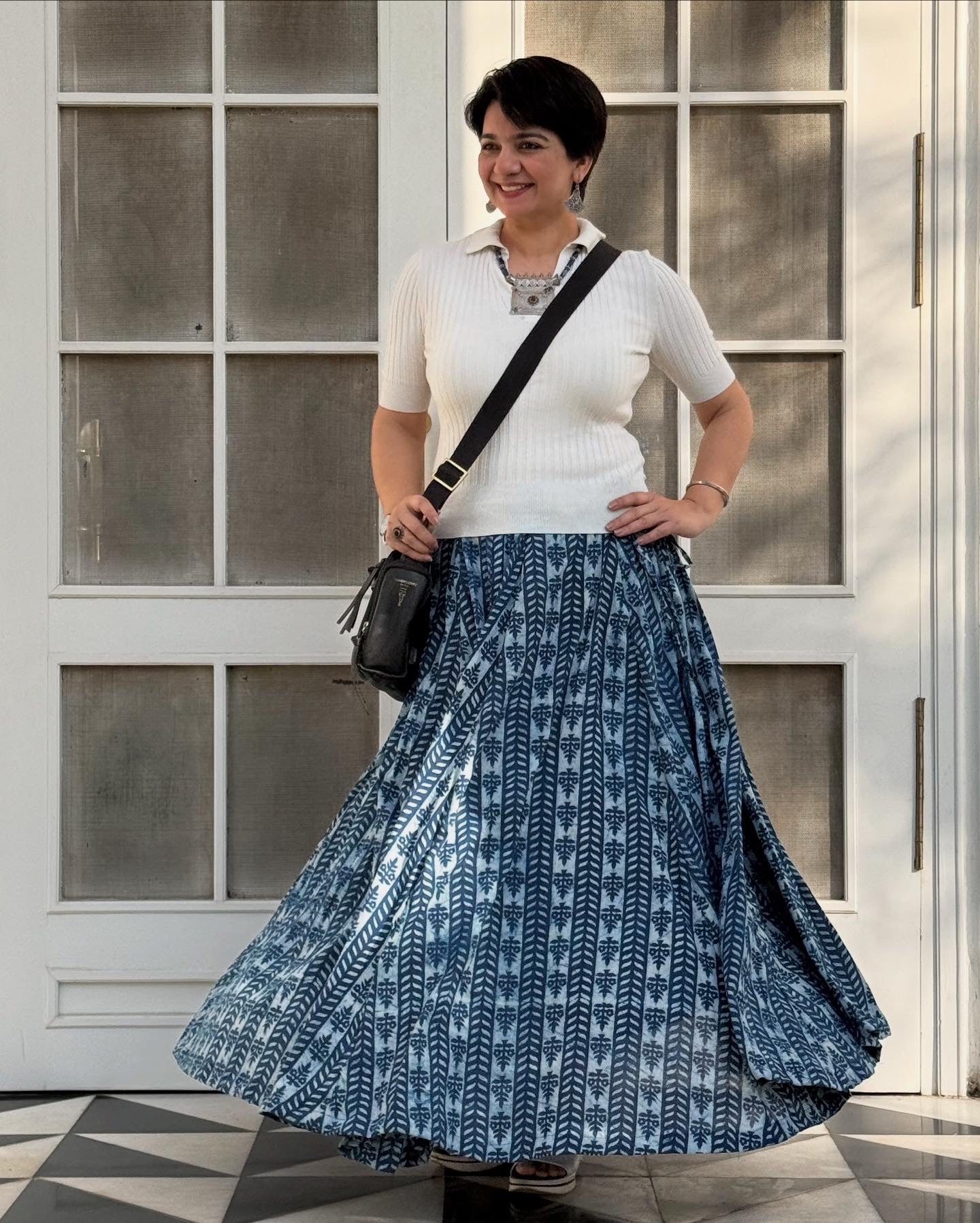 High Flare Skirt Indigo 03