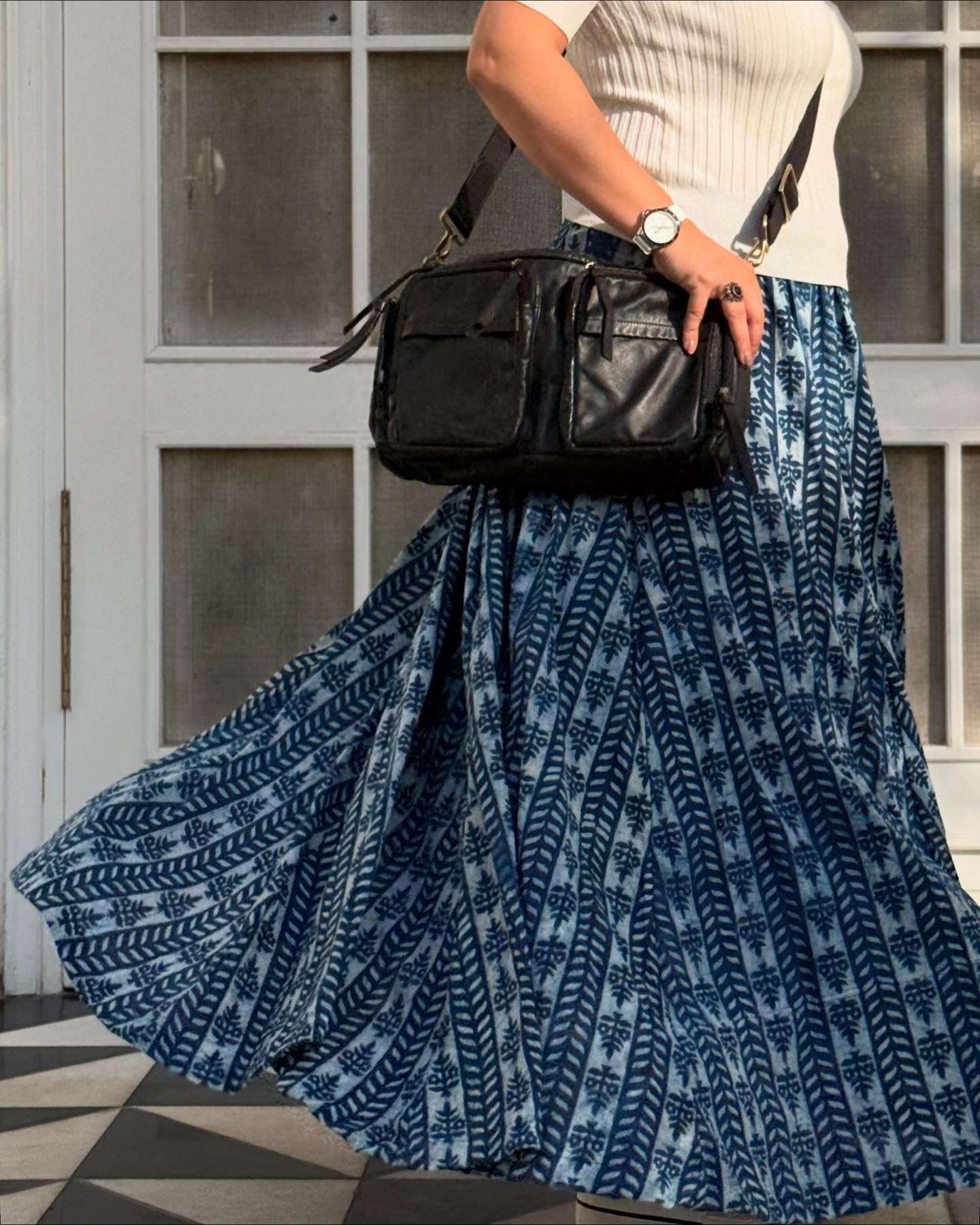 High Flare Skirt Indigo 03
