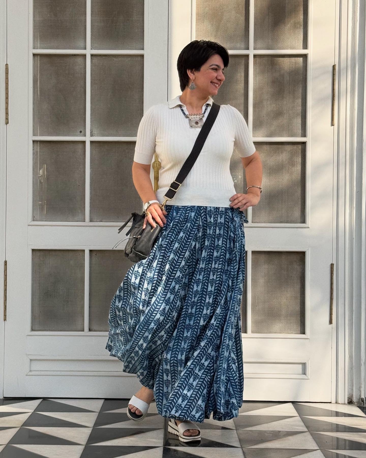 High Flare Skirt Indigo 03