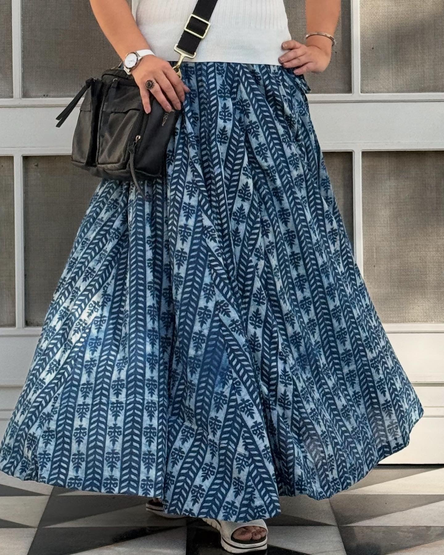 High Flare Skirt Indigo 03