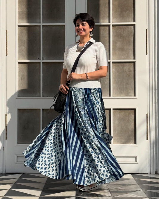 High Flare Skirt Indigo 04