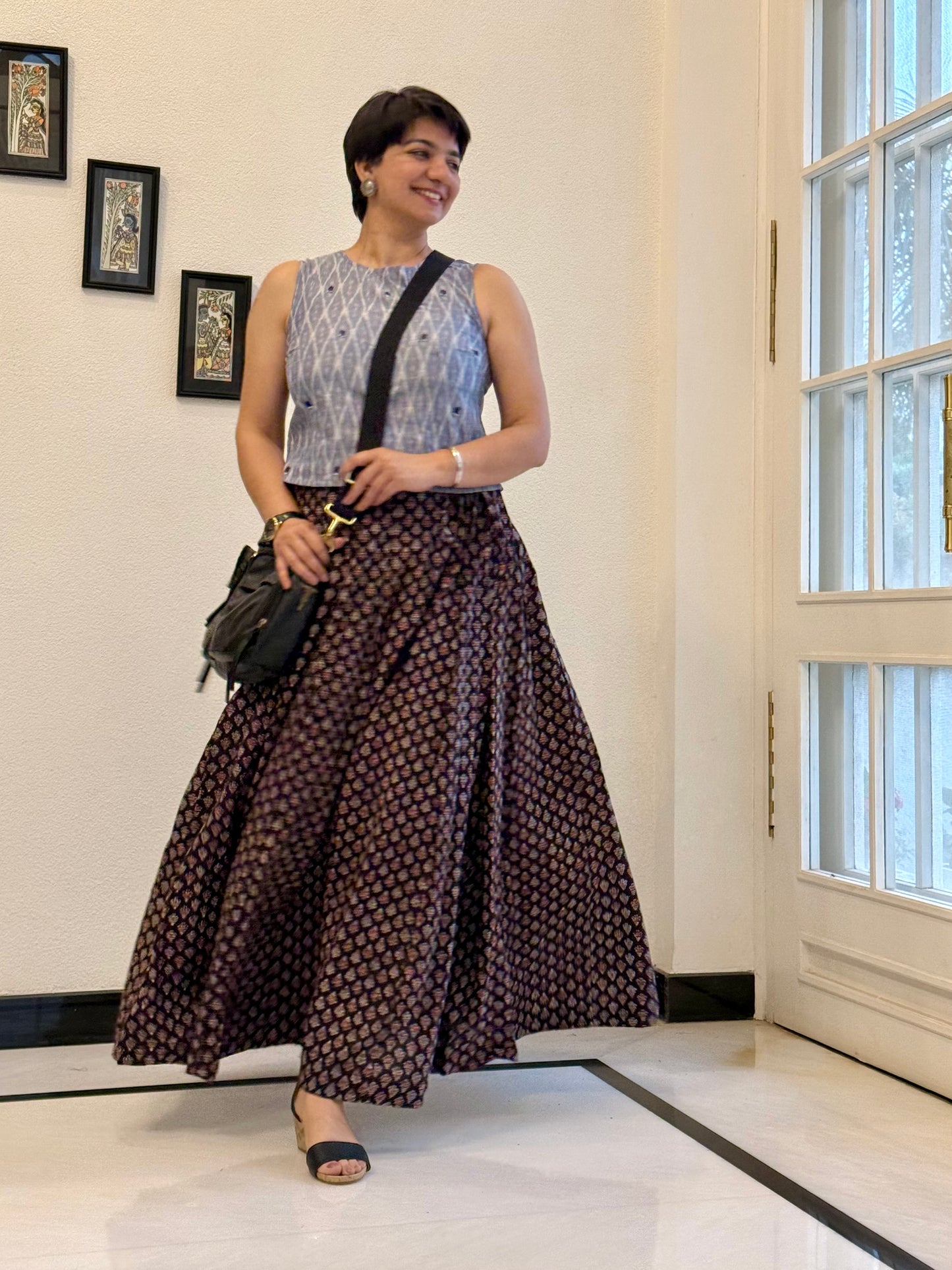 High Flare Skirt Black