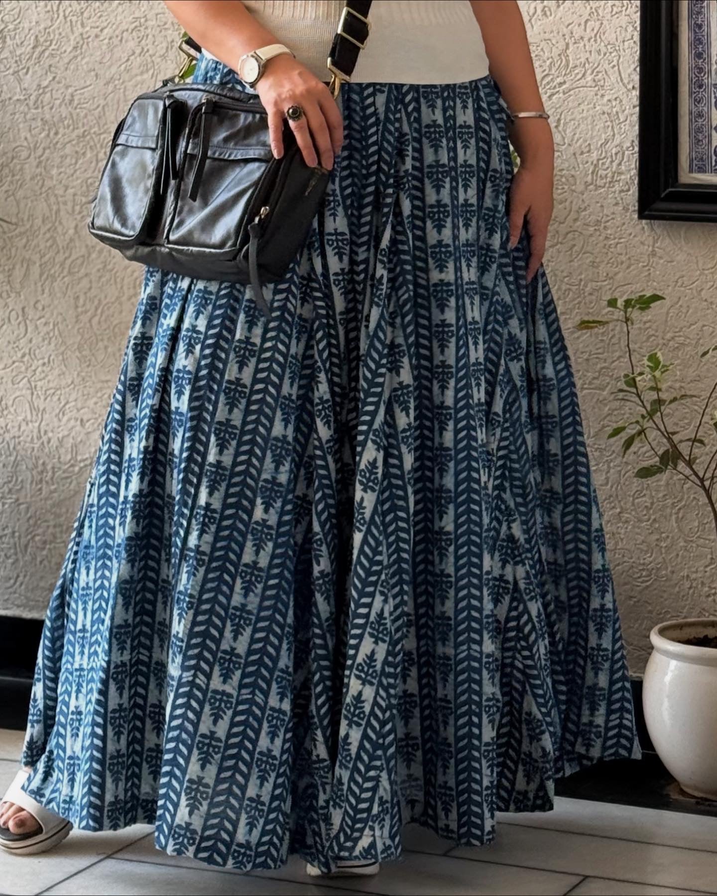 High Flare Skirt Indigo 03
