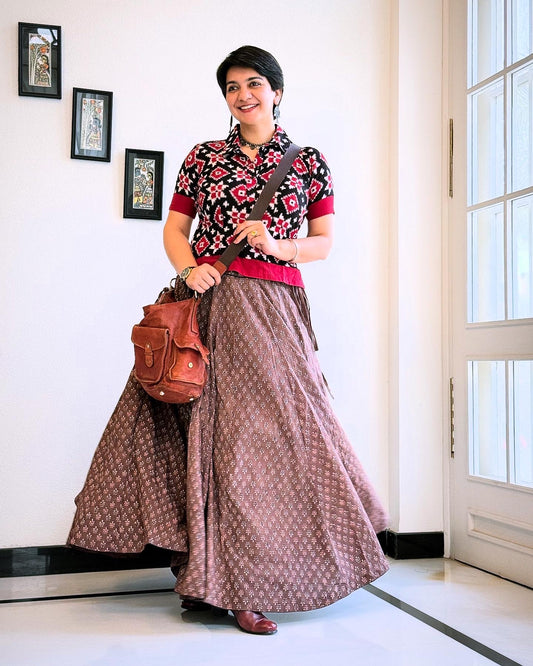 High Flare Brown Skirt