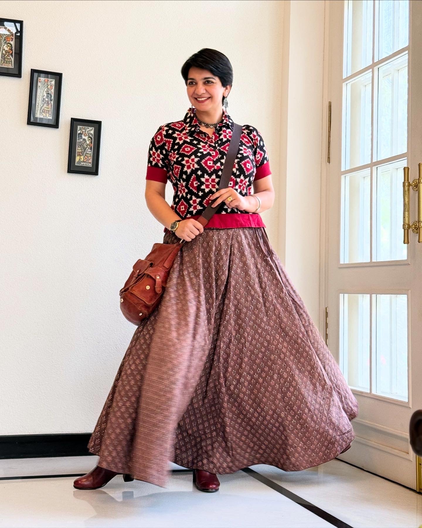 High Flare Brown Skirt