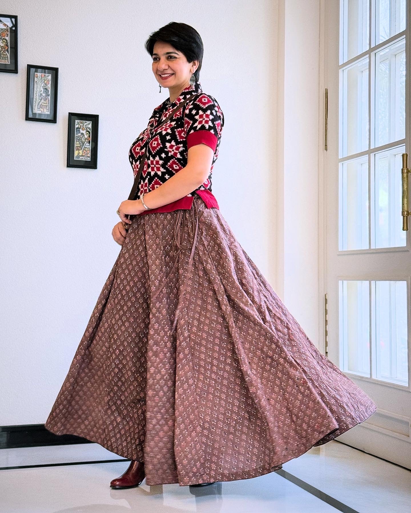 High Flare Brown Skirt