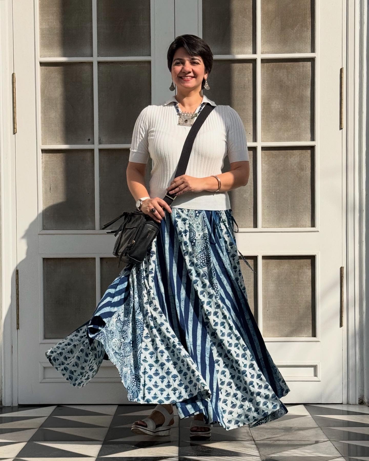 High Flare Skirt Indigo 04