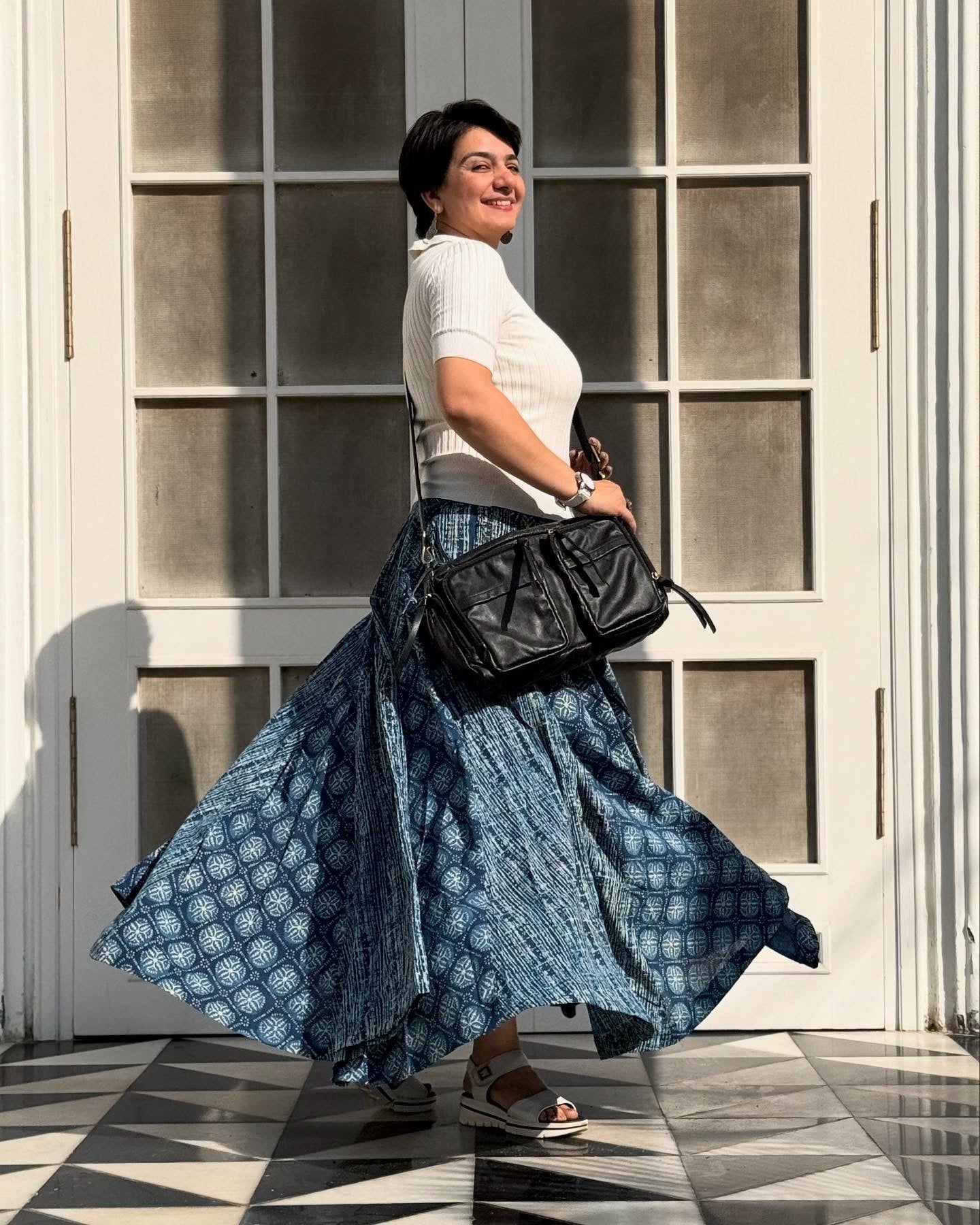High Flare Skirt Indigo 04