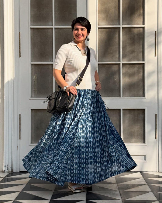 High Flare Skirt Indigo 03