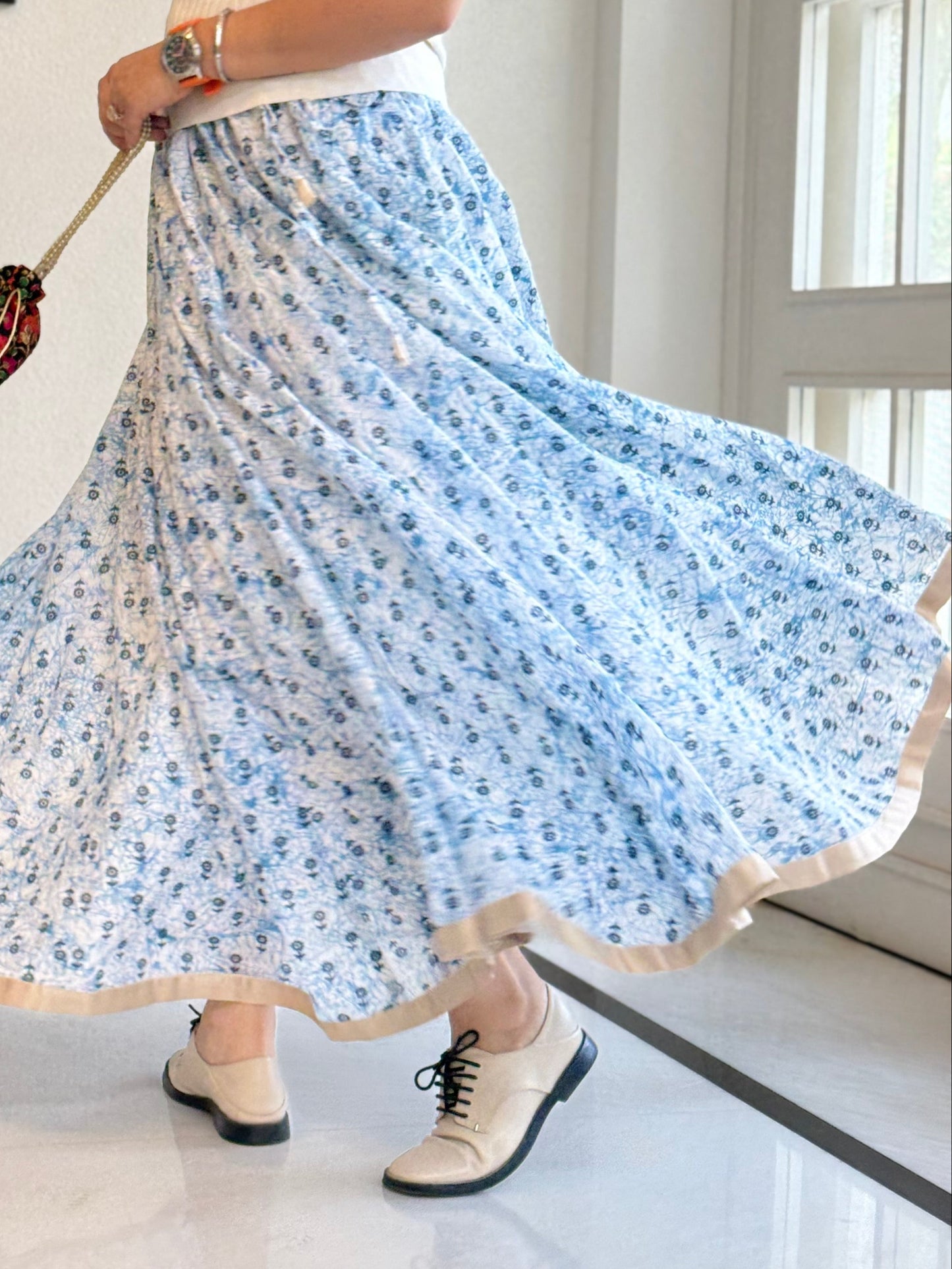 High Flare Skirt Indigo 01