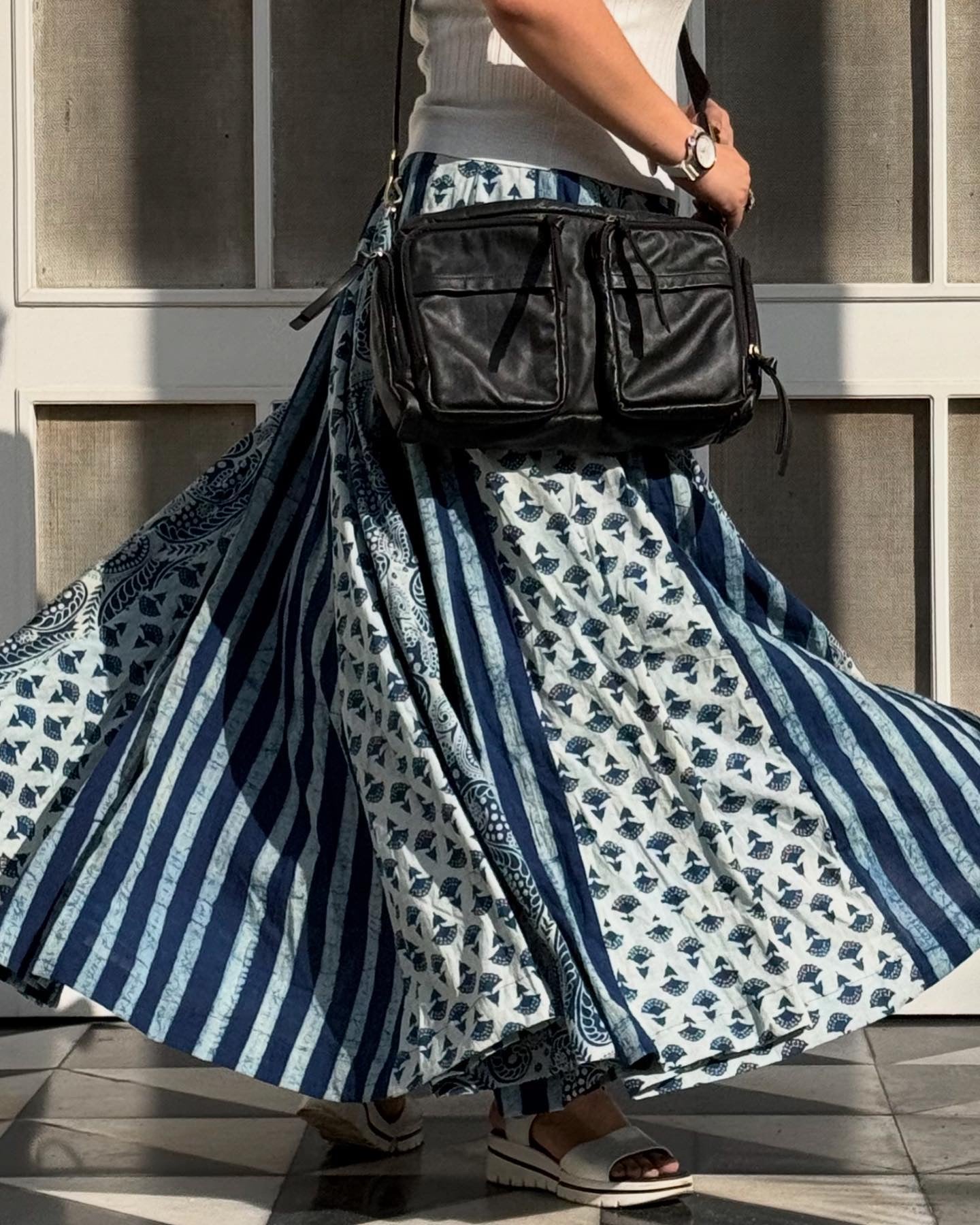 High Flare Skirt Indigo 04