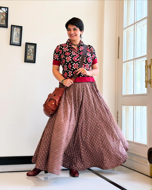 High Flare Brown Skirt